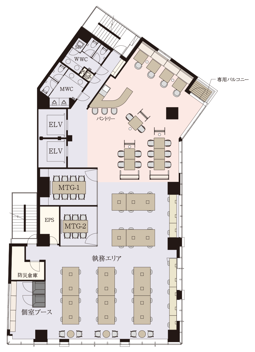 平面図（2F〜9F）